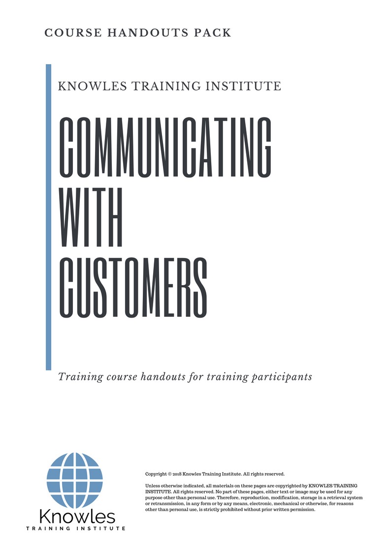 Communicating With Customers Course in Israel Handouts