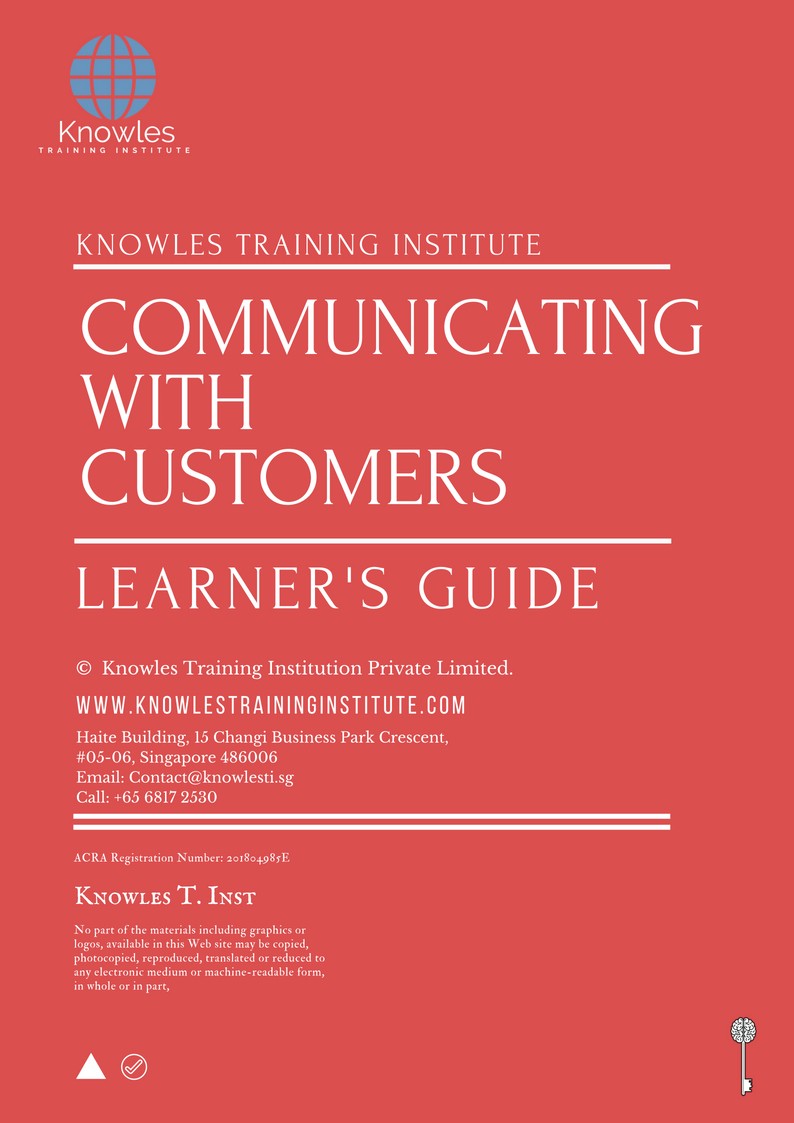 Communicating With Customers Course in Israel Learner’s Guide