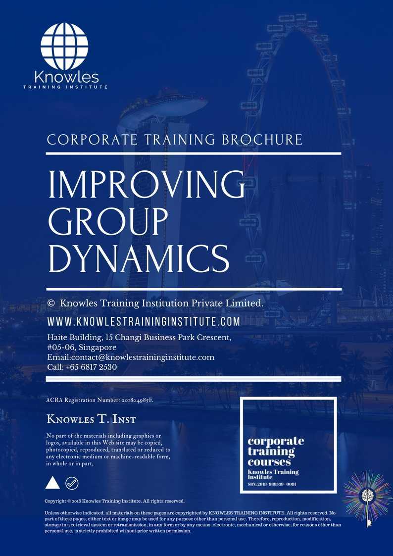 Improving Group Dynamics Training Course in Israel Brochure