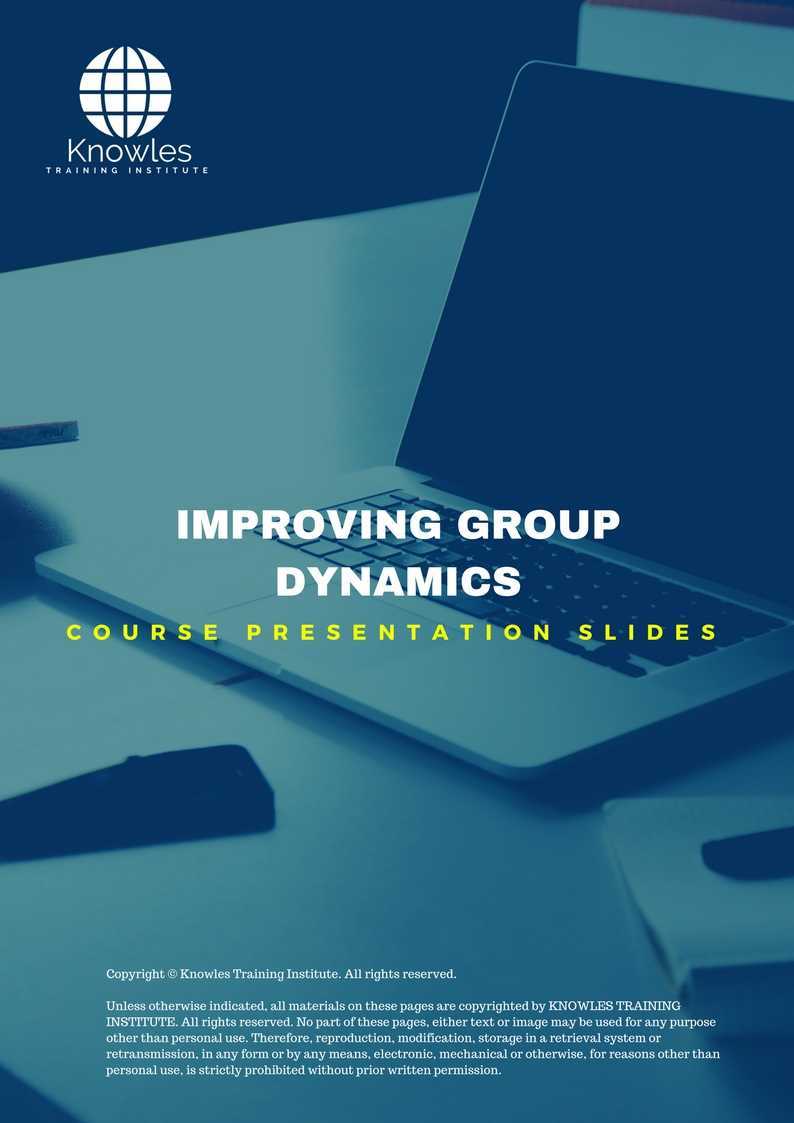 Improving Group Dynamics Training Course in Israel Presentation Slides