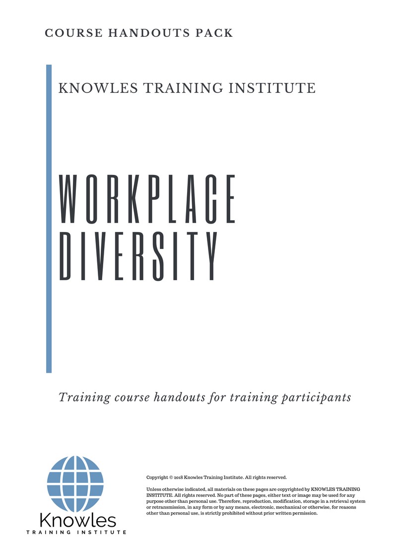 Workplace Diversity Training Course in Israel Handouts