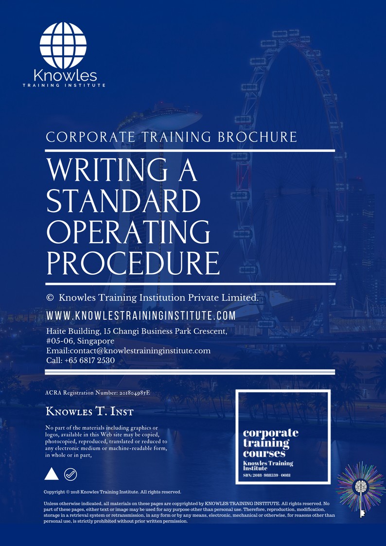 Writing A Standard Operating Procedure Training Course in Israel brochure